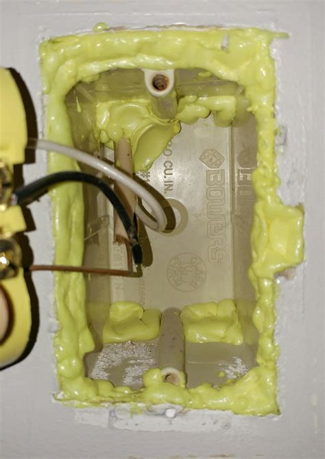 spray foam inside outlet